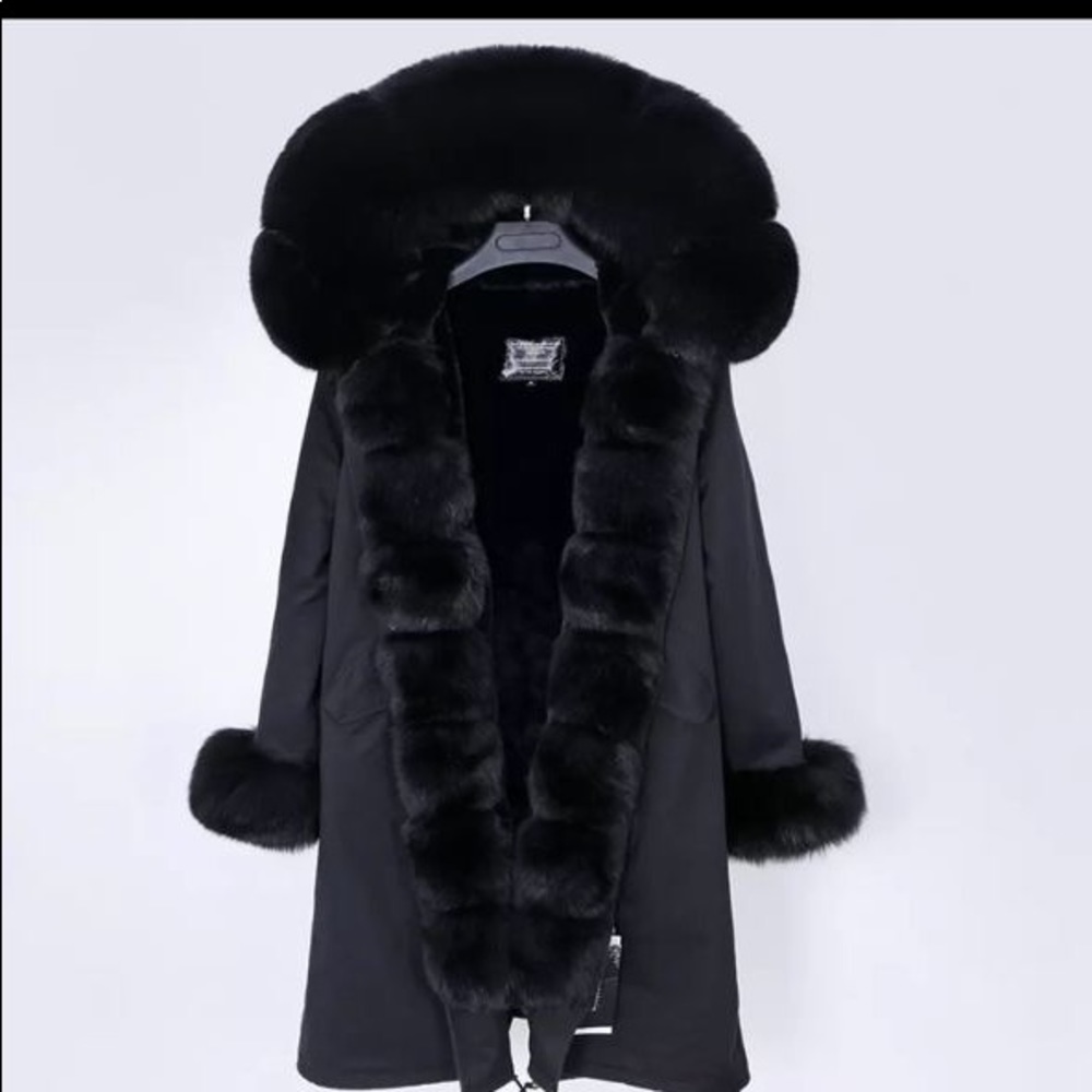 natural fox fur collar winter warm jackets
